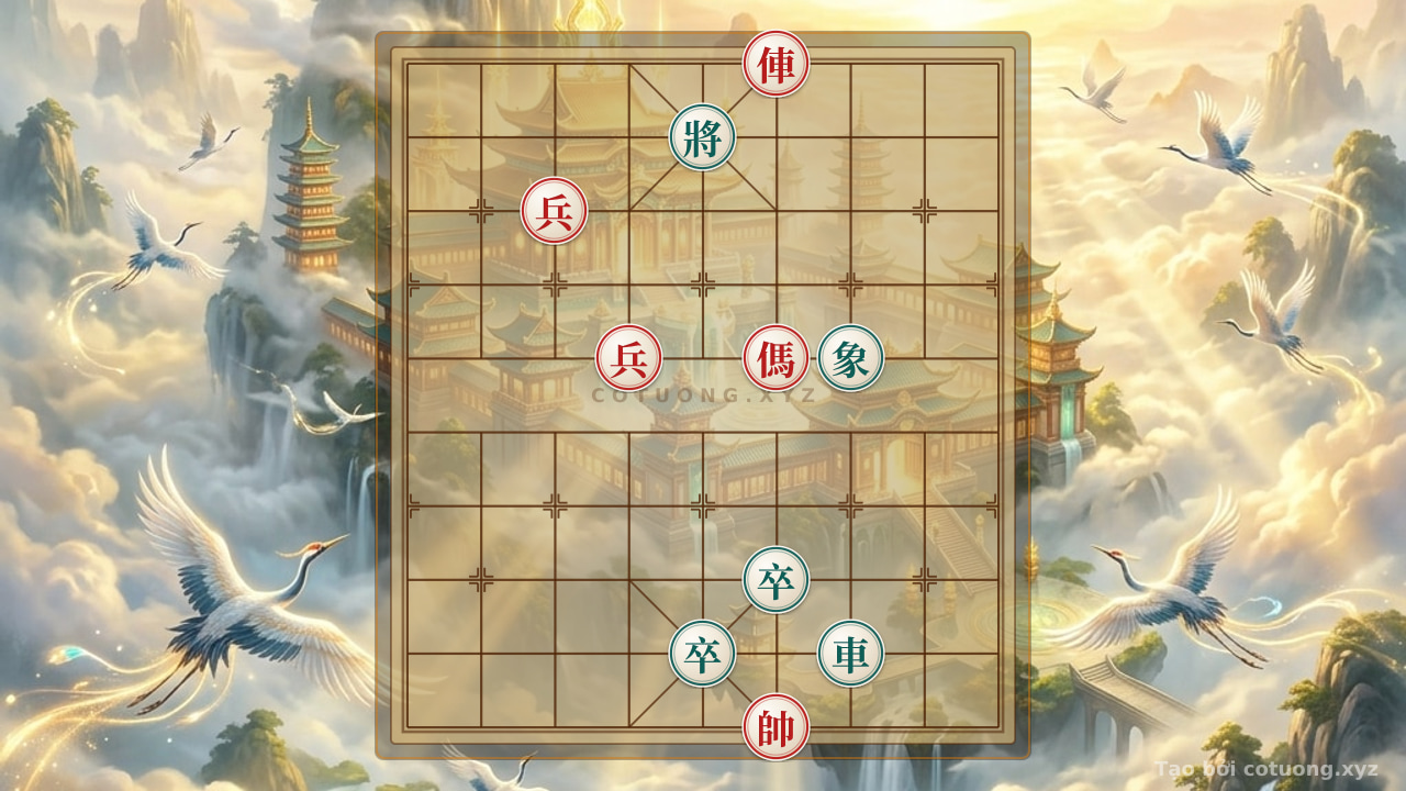 Thế cờ: Red Chariot on File 4 Rank 10: Tactics to Defeat the Black General in a Complex Position — Cờ Tướng Online