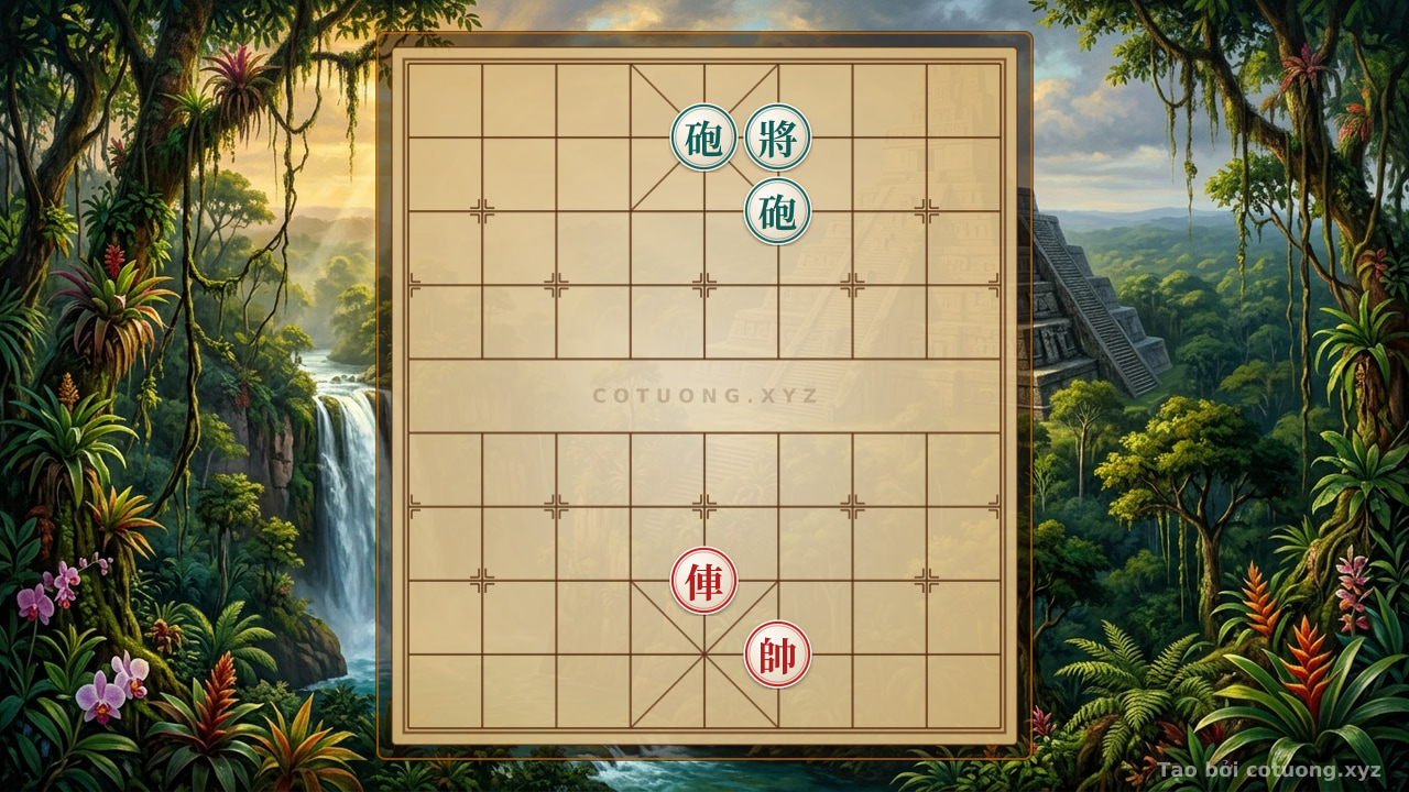Thế cờ: Xiangqi Classic: Red Chariot's Lonely Rook vs. Black Cannons - Psychological Pressure Tactical Secrets — Cờ Tướng Online