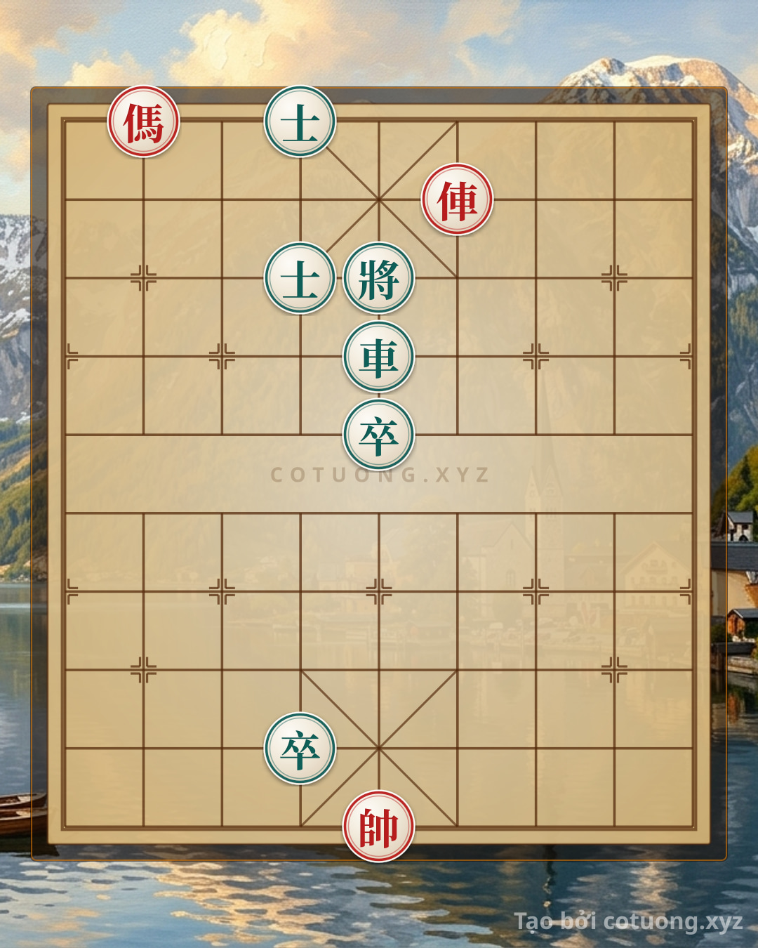 Thế cờ: Xiangqi Master Tips: Winning Against the Red Chariot – Red Horse Strikes Straight at the Black General (File 8-10, Level 7/10) — Cờ Tướng Online