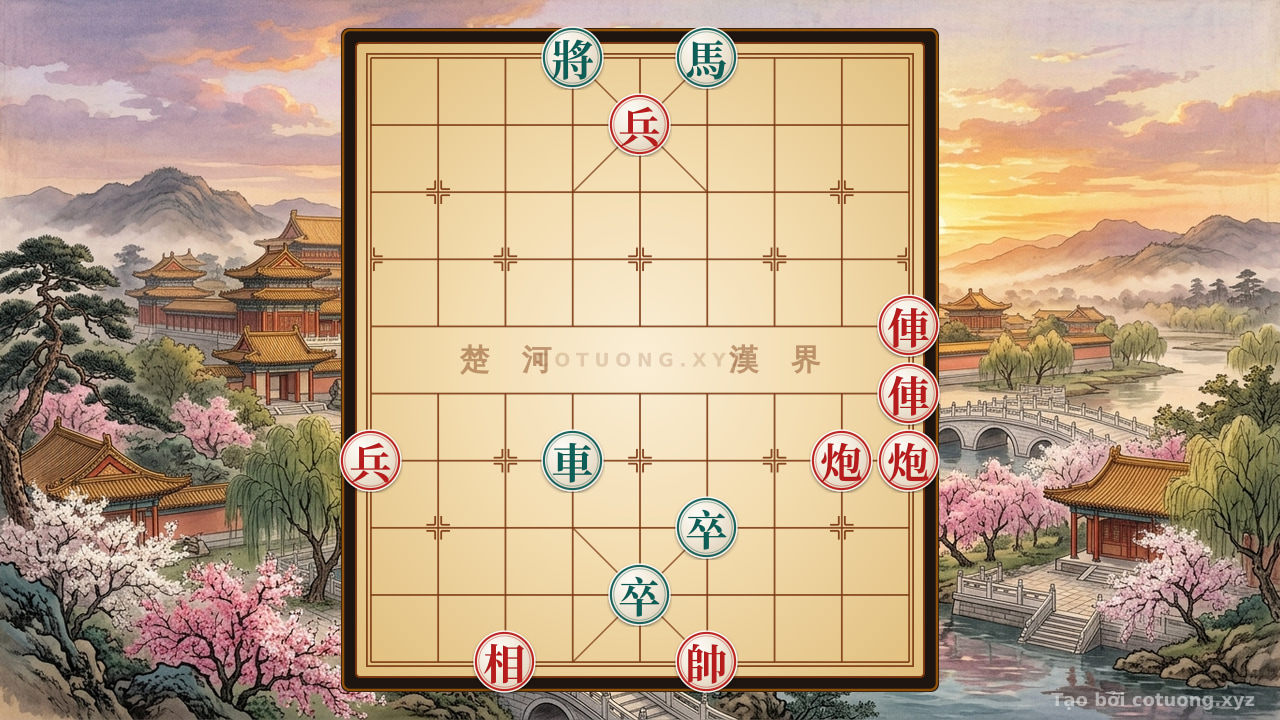 Thế cờ: Master's Secret: Red Rook on File 1 Rank 6 Pierces Black Rook on File 4 Rank 4 — Cờ Tướng Online