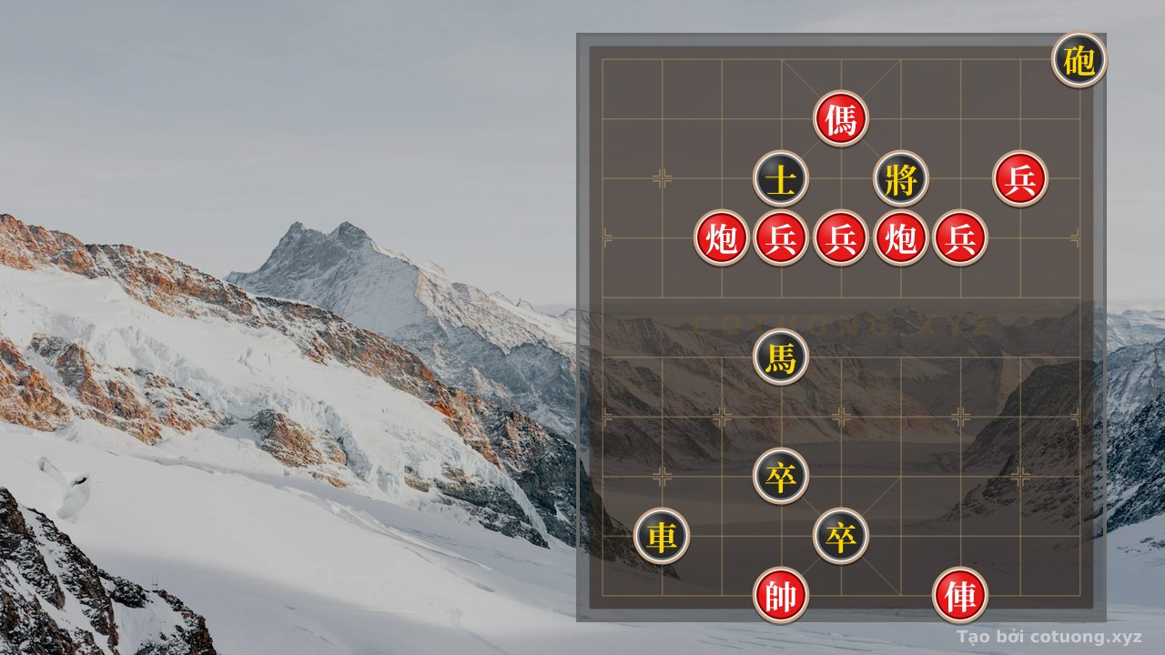 Thế cờ: Hidden Xiangqi World #ff37: When the Red Chariot and Double Cannons Trap the Black General in the Foggy Night — Cờ Tướng Online