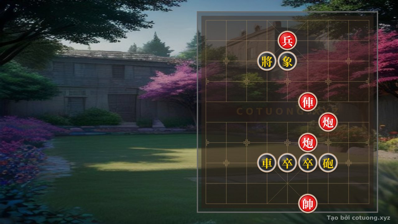 Thế cờ: Red's Trap on File 5, Rank 9: Black Cannon on File 7, Rank 3 Threatens a Fatal Mistake — Cờ Tướng Online