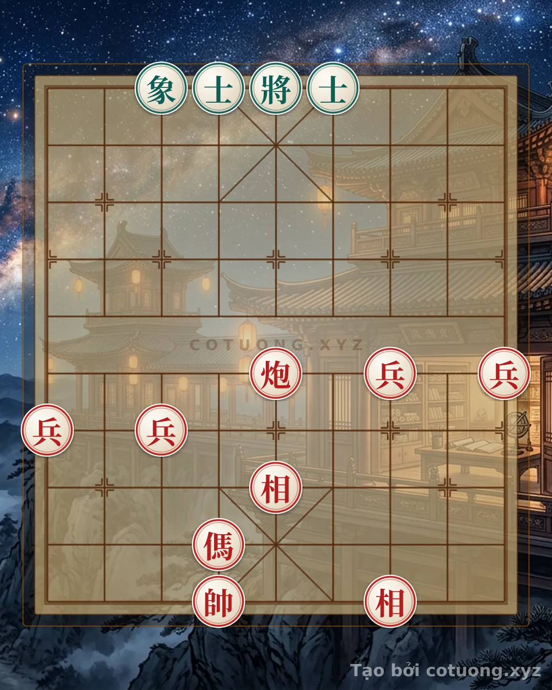 Challenge: Xiangqi: Red Strategy - Analysis of the Xich Bi Formation - Can you solve it?