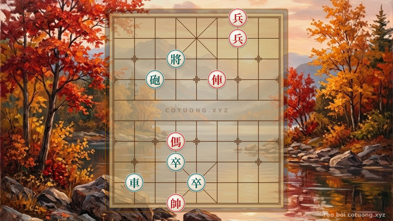 Thế cờ: Deep Black Trap: Red Cannon Attacks, Black Chariot Counters — Cờ Tướng Online