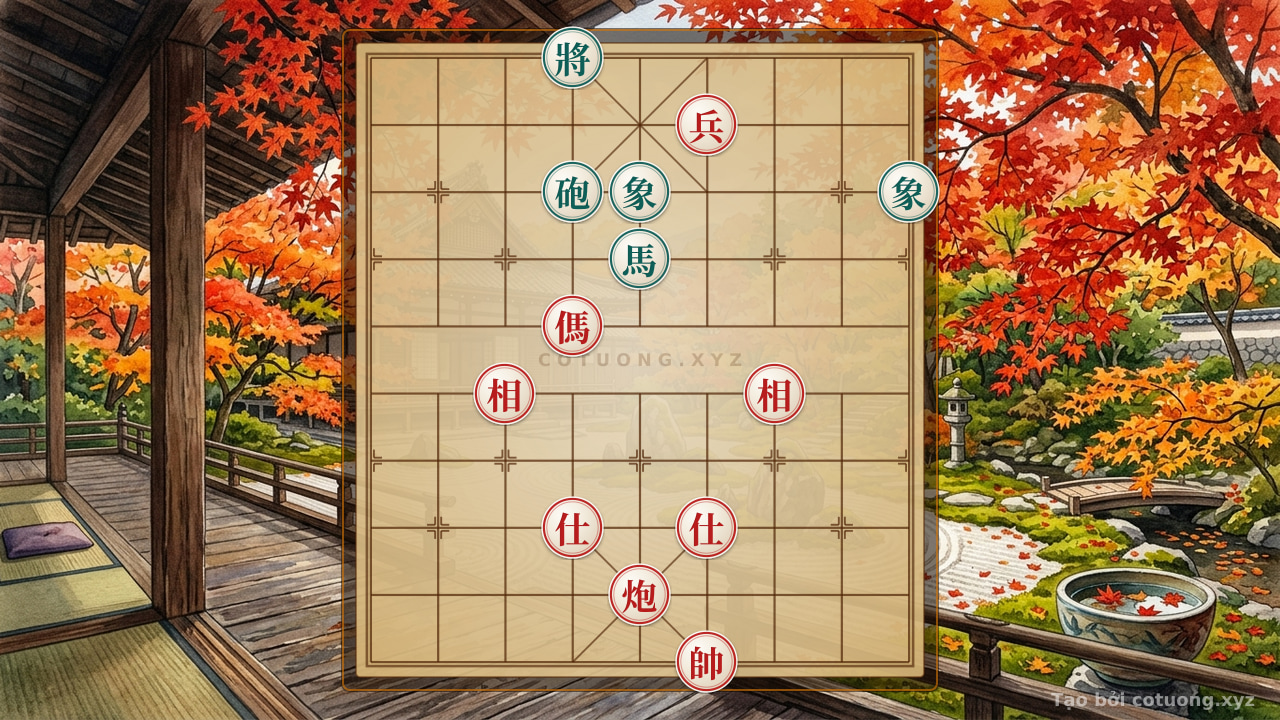 Thế cờ: Xiangqi: Red's Tactical Victory with Double Horse Legs — Cờ Tướng Online