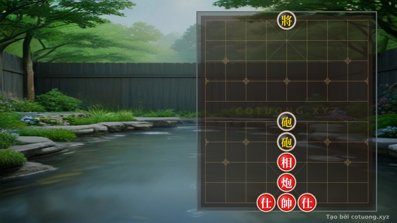 Thế cờ: The Secret Tactics of the Single Elephant Cannon Against the Double Black Cannons - A Level 5 Godlike Checkmate Challenge — Cờ Tướng Online