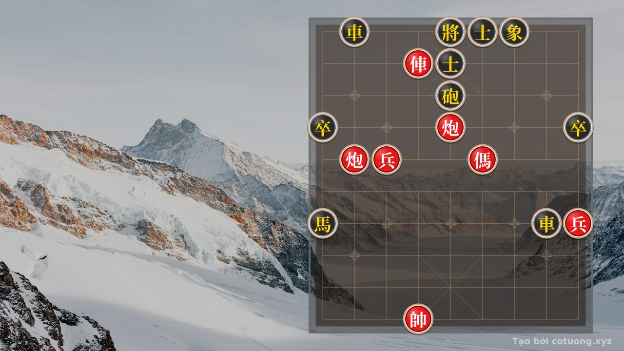Thế cờ: Xiangqi (Chinese Chess) Puzzle: Red's Breakthrough, Black's Waiting Move — Cờ Tướng Online