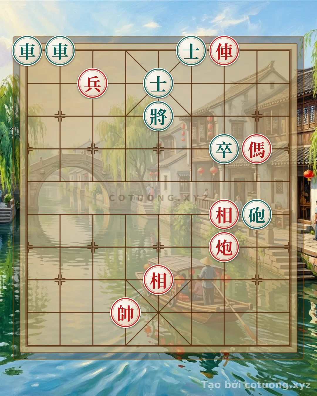 Thế cờ: Breaking the Xiangqi Strategy: Red's Coordinated Attack in the 'Double Rook - Double Advisor' Formation — Cờ Tướng Online