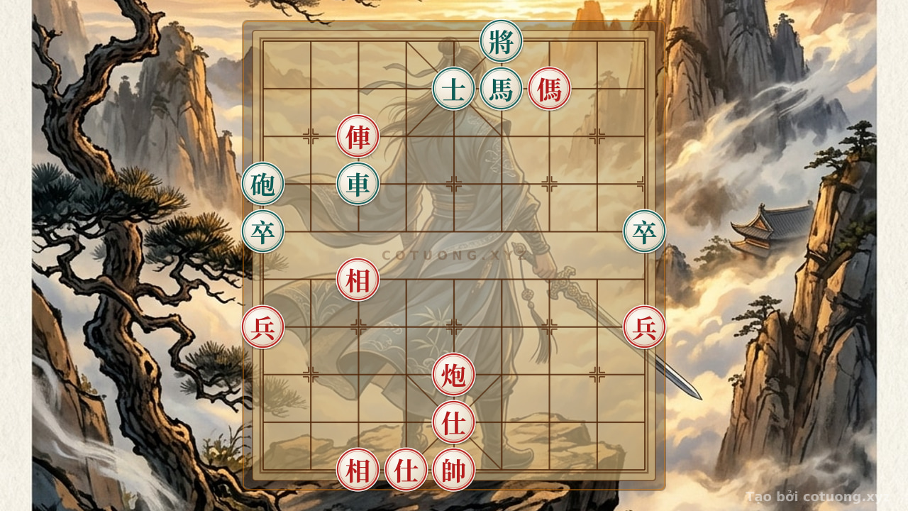 Thế cờ: Legendary Counterattack Tips: When the Red General Faces the Black Rook-Cannon-Horse with a Single Pawn - The Art of Going Against the Current in Chinese Chess — Cờ Tướng Online