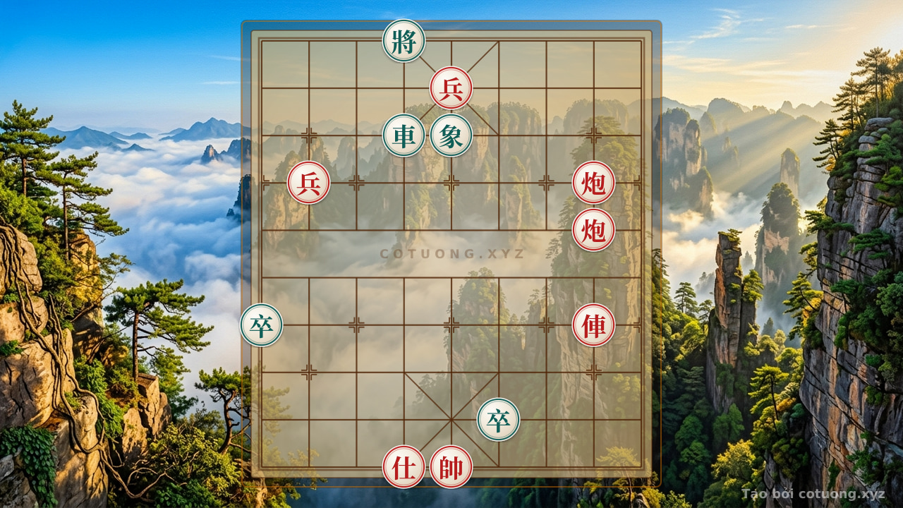 Thế cờ: Defeating Black in 3 Moves: Red Rook at 2 Strikes Directly at Black General at 4, Rank 10 — Cờ Tướng Online