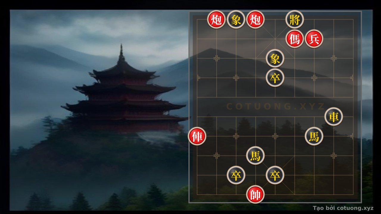 Thế cờ: Red Cannon Advances to File 8, Black Chariot Defends - Xiangqi Online Battle — Cờ Tướng Online