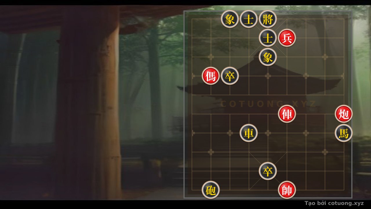 Thế cờ: Black General's 'Hidden Siege' Strategy: Red Chariot at 4-5, Red Cannon at 1-5 (Level 5/10) | Counterattack Tactics in the Dark — Cờ Tướng Online