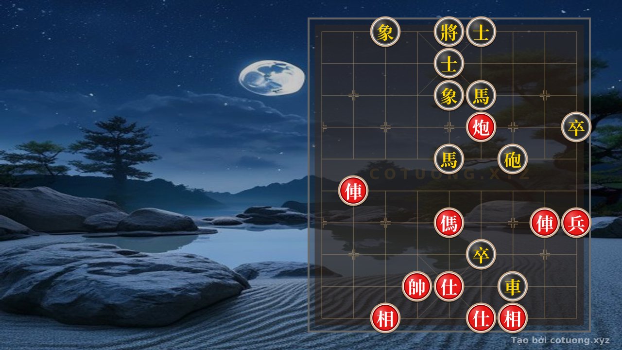 Thế cờ: Dangerous Position: 2 Rooks Cannon Horse vs Rook Cannon 2 Horses - The Red Sorrowful Move — Cờ Tướng Online
