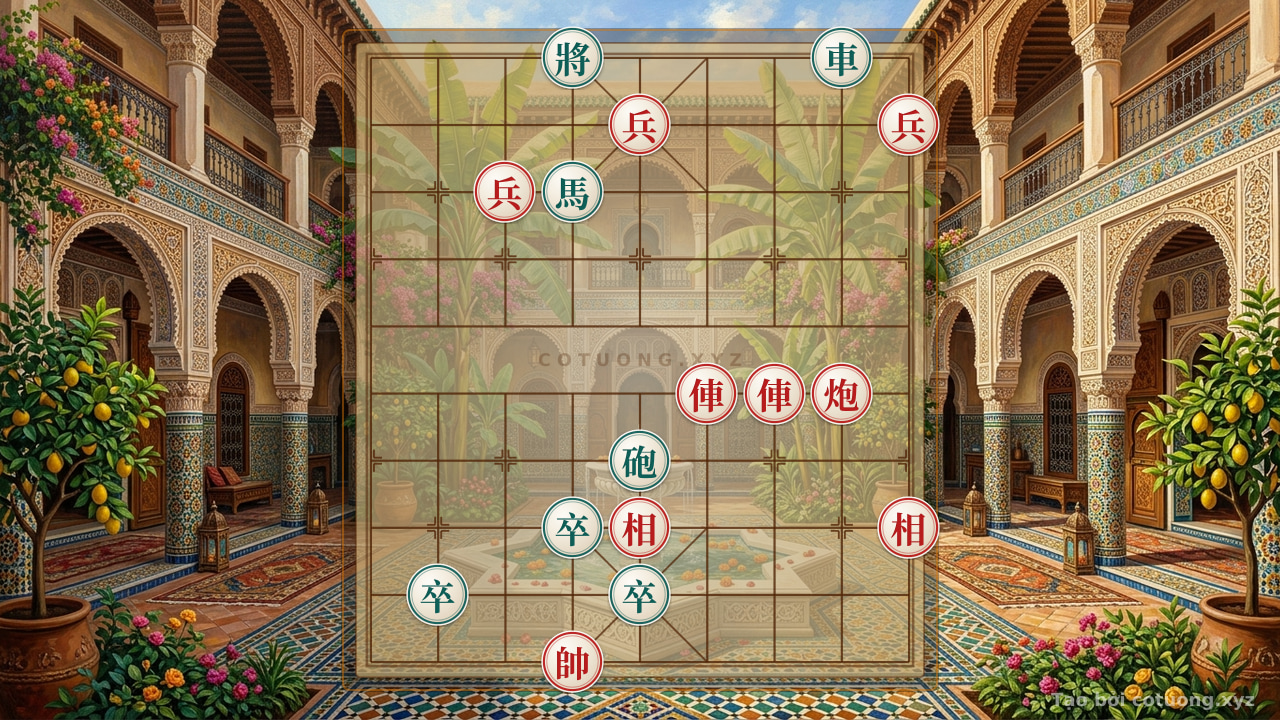 Thế cờ: Xiangqi XYZ: Red General's Deceptive Strategy Against Black in 10 Moves — Cờ Tướng Online