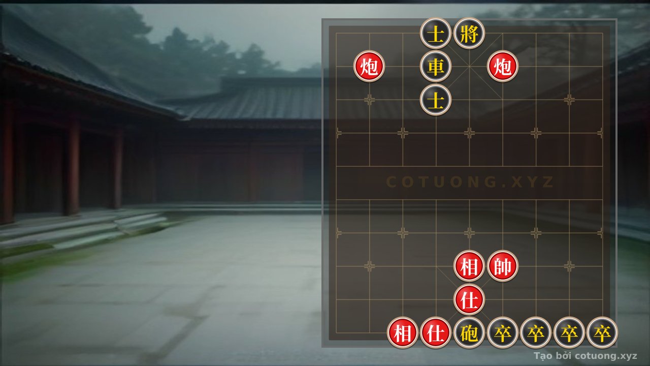 Thế cờ: Classic Counterattack Tips: How Red Reverses the Dangerous 2 Cannons 2 Guards 2 Elephants vs. Black Rook Cannon 4 Pawns — Cờ Tướng Online