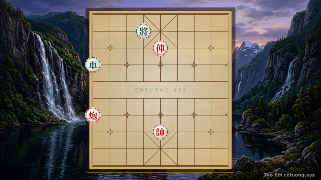Thế cờ: Red General's Chess: Red Chariot at 5th Rank 8 - Strategy 'Empty Cannon' and Black General's Trap — Cờ Tướng Online