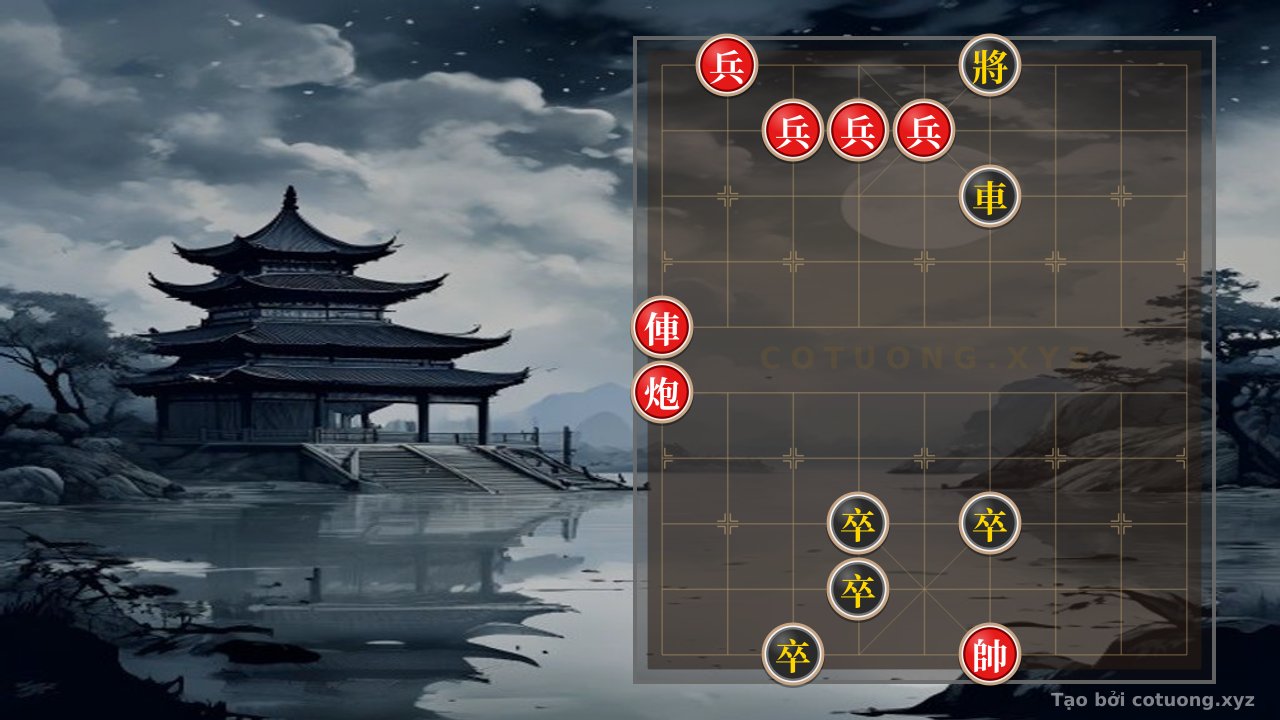 Thế cờ: Xiangqi Super Difficult: Red Breaks Black's Formation in 5 Moves — Cờ Tướng Online