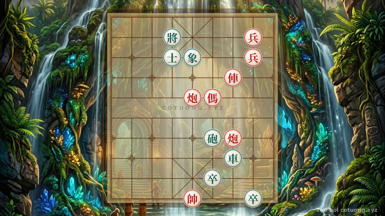 Thế cờ: The Board of the Immortal King: The Art of Defensive Counterattack in the Most Perilous Xiangqi Formation — Cờ Tướng Online