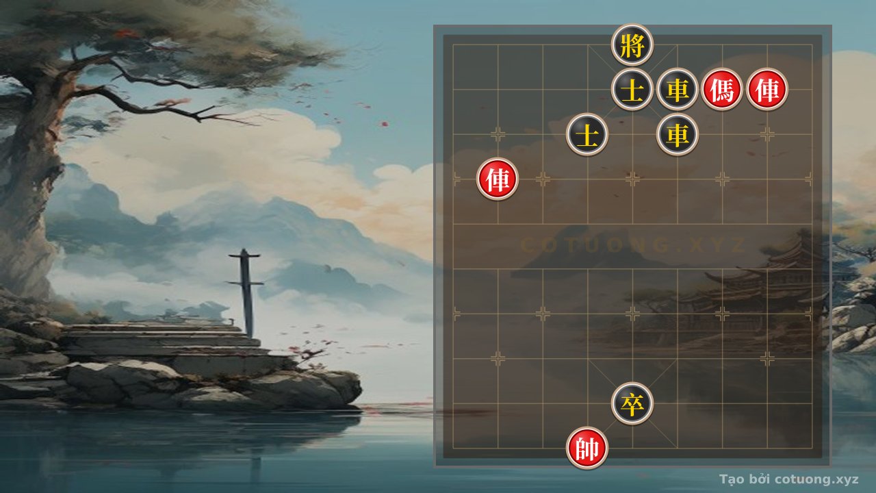 Thế cờ: Practical Attack: 2 Rooks Horse vs. 2 Rooks Pawn 2 Advisors - Classic Formation in Quat Trung Bi — Cờ Tướng Online