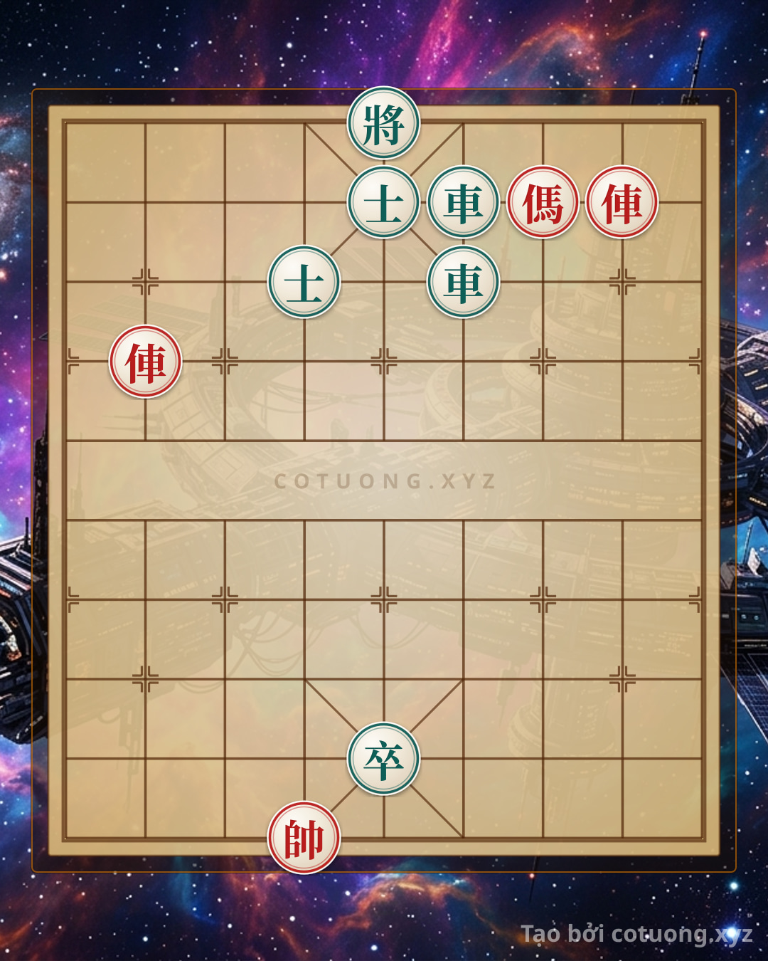 Challenge: Practical Attack: 2 Rooks Horse vs. 2 Rooks Pawn 2 Advisors - Classic Formation in Quat Trung Bi - Can you solve it?