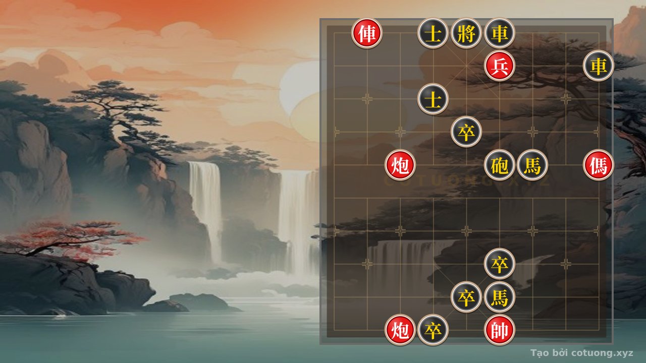 Thế cờ: Classic Checkmate Strategy: Rook 2Cannons Horse Pawn vs. 2Rooks 2Cannons 2Horses 4Pawns - When the Commander Decides the Fate — Cờ Tướng Online
