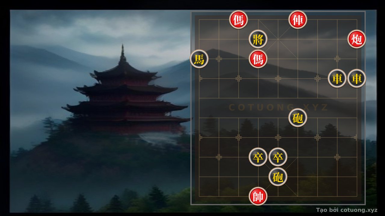Thế cờ: The Symphony of Survival: The Red Rook's Perspective in a Tense Chessboard — Cờ Tướng Online