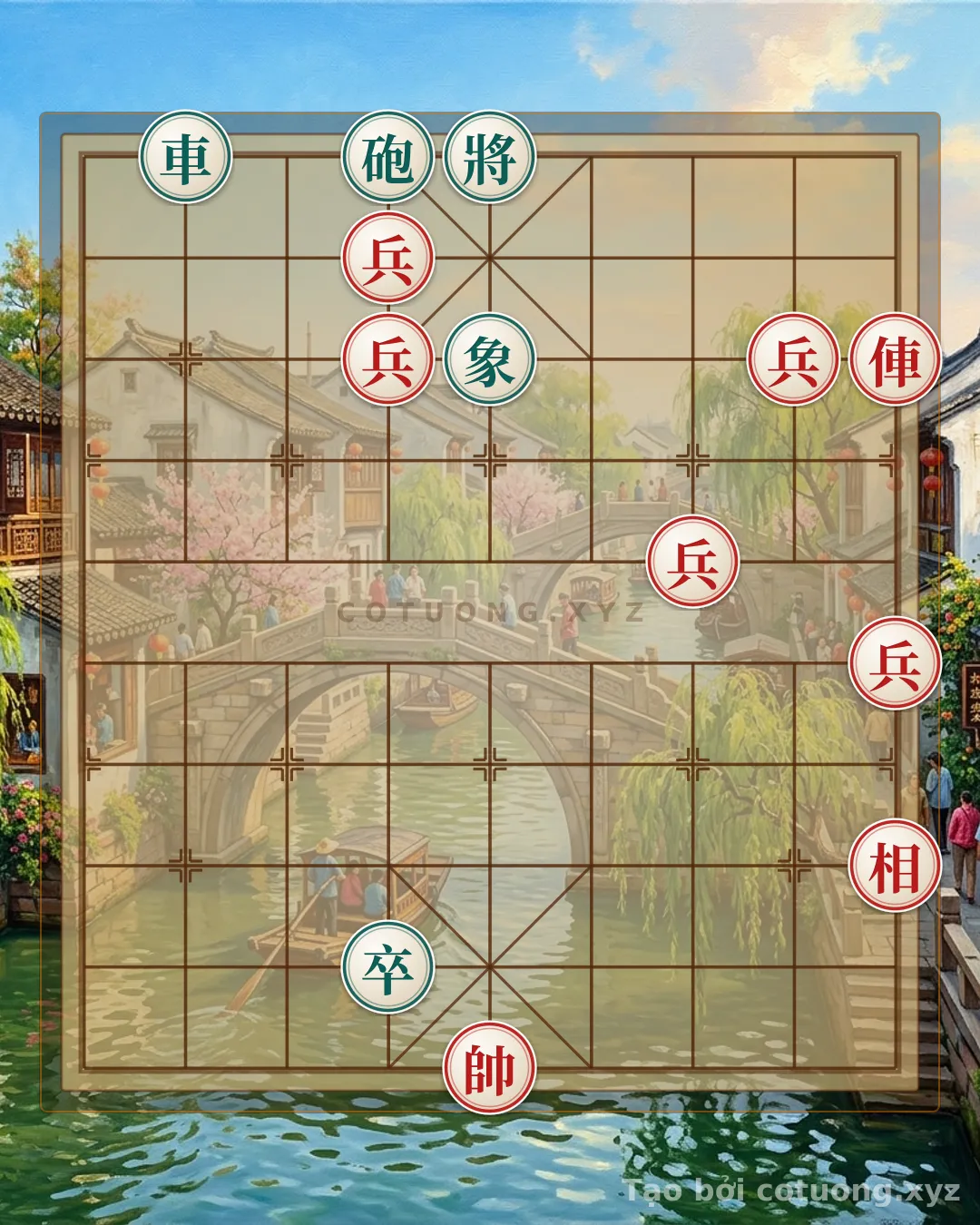 Thử Thách: Trận Đấu Xe Chốt: Chiến Thuật Đỏ Thắng Bằng Một Nước Pháo - Bạn có thể giải được?