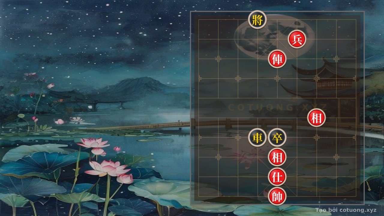 Thế cờ: Red Rook Cannon Advisor 2 Bishops vs Black Rook Cannon: Defensive Counterattack Tactics in a Brutal Endgame — Cờ Tướng Online