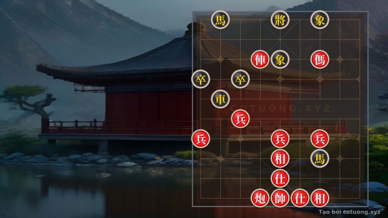 Thế cờ: Xiangqi Master's Secret: Chariot Cannon Horse Crushes Four Black Horses - The Battle of Blood and Iron on the Chessboard — Cờ Tướng Online