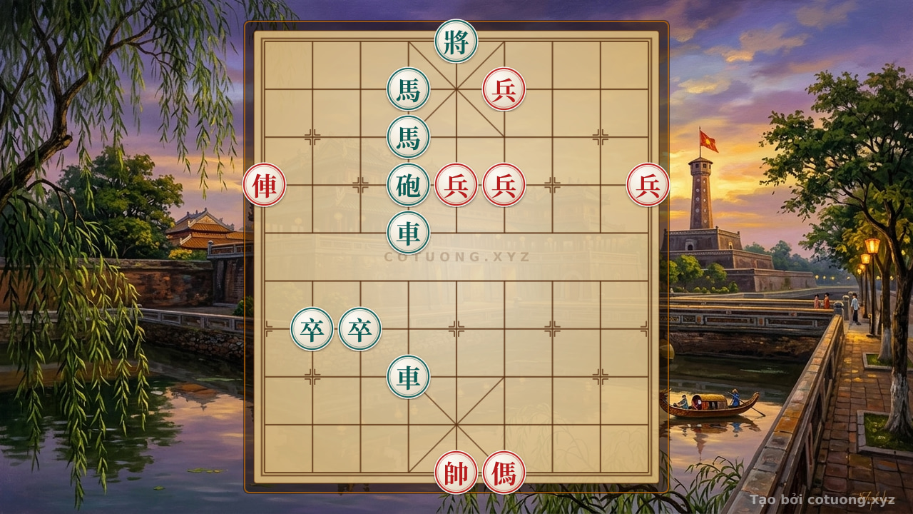 Thế cờ: Double Horse Legs Trap: The Life-and-Death Strategy of Red in theEndgame — Cờ Tướng Online