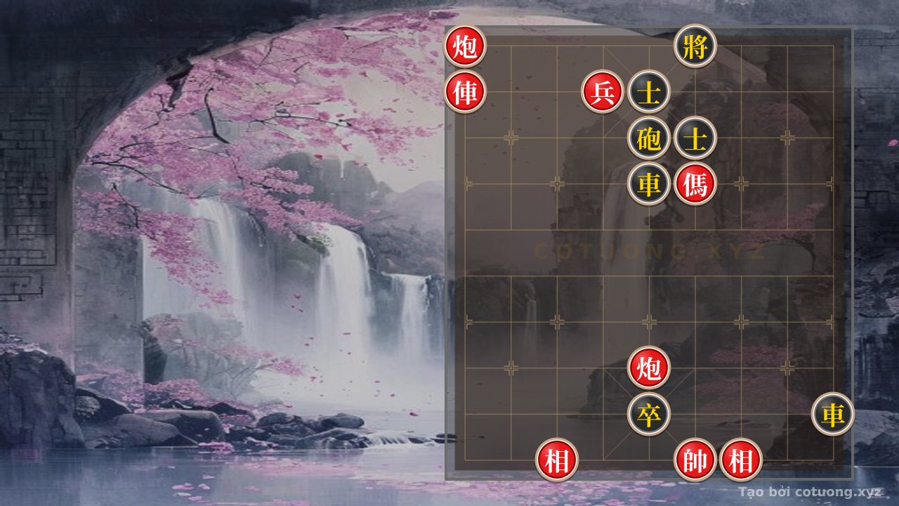Thế cờ: The 'Red Cannon on File 9' Trap - A Deadly Checkmate in a Level 1/10 Xiangqi Position — Cờ Tướng Online