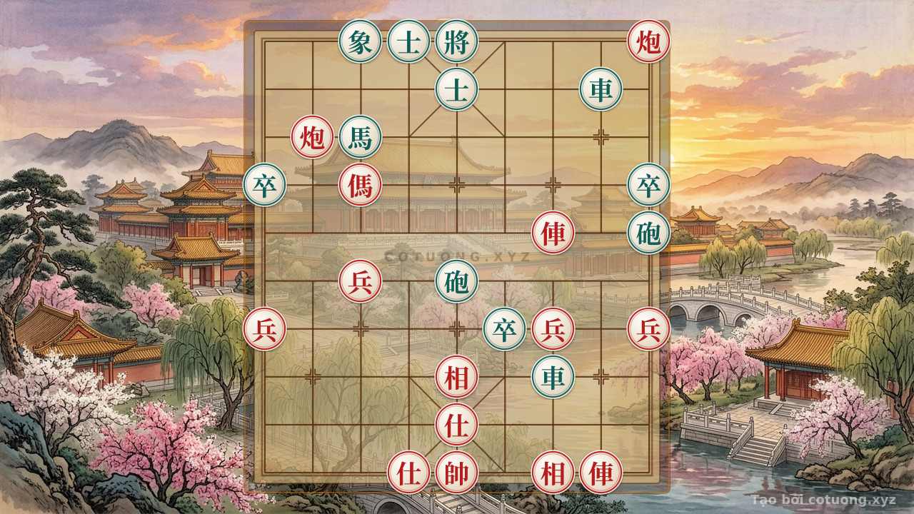 Thế cờ: Xiangqi: Strategy to Defeat the Red General in 3 Moves — Cờ Tướng Online