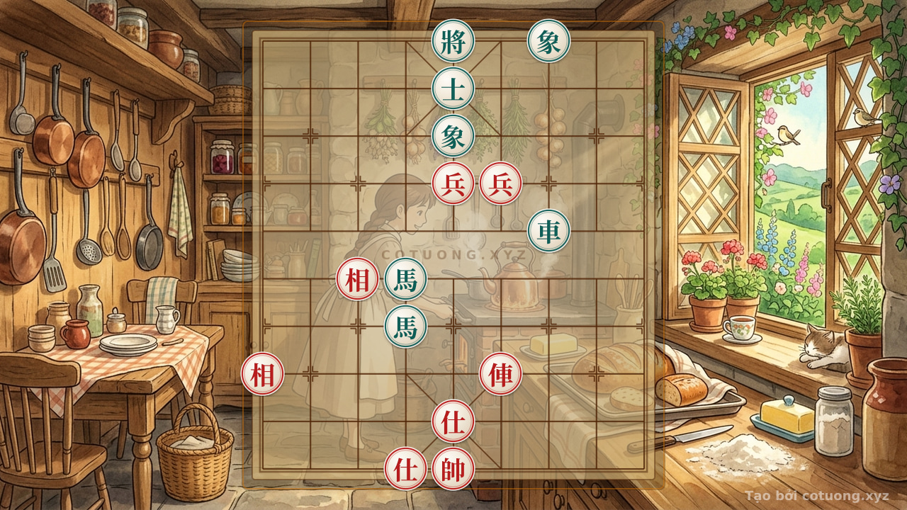 Thế cờ: Xiangqi: Double Horse Leg Formation - Decisive Win Against Black in 3 Moves — Cờ Tướng Online