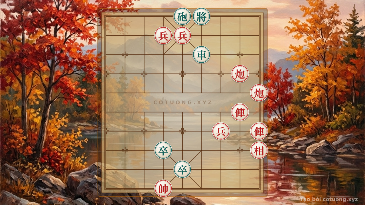 Thế cờ: Xiangqi Classic: The Battle of the Crimson Pearl - Red Crushes the Black Defense with the Sorrowful God's Tactics! — Cờ Tướng Online