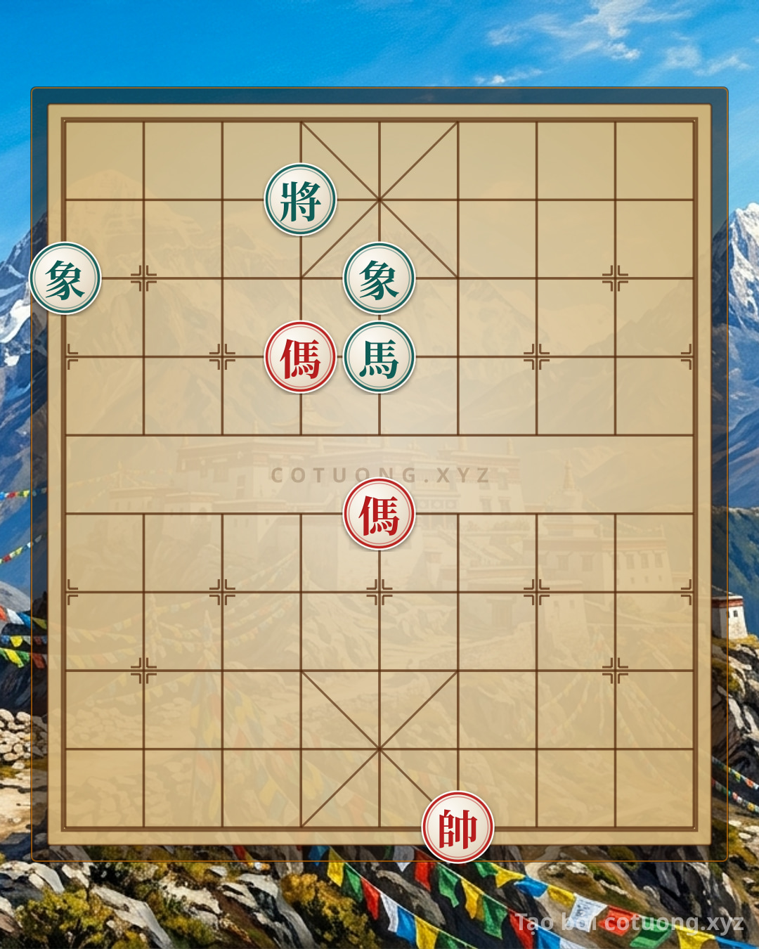 Challenge: Xiangqi: Double Horse Attack - Red's Key Strategy - Can you solve it?
