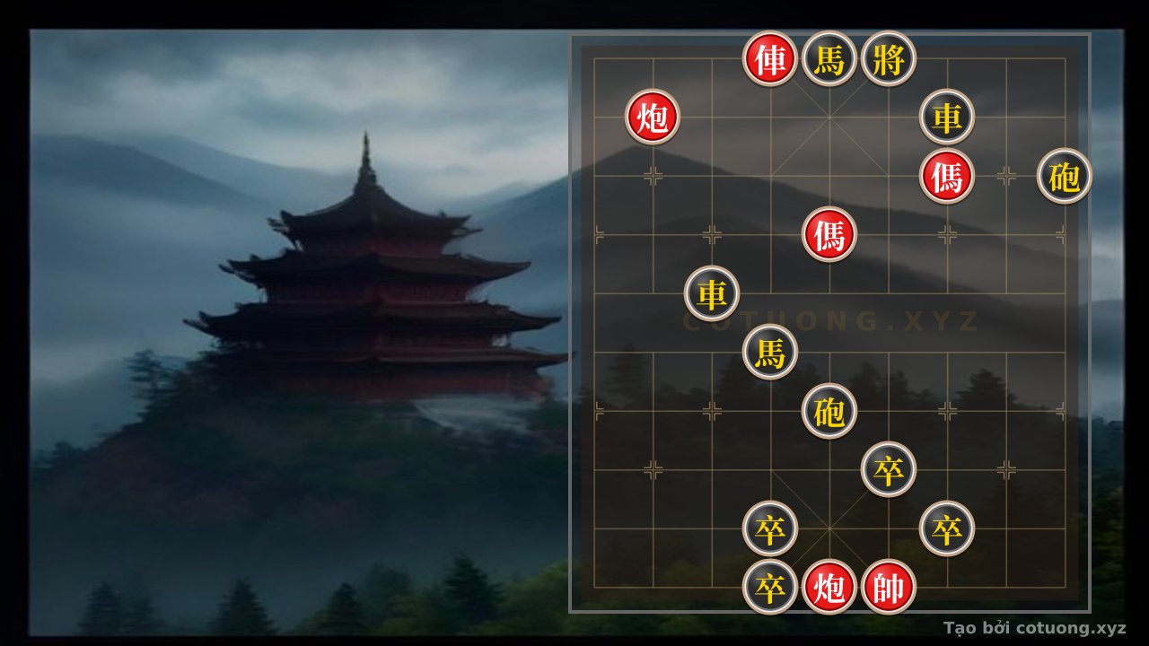 Thế cờ: Xiangqi: Mastering the Ultimate Defensive Tactics Against the Red Army's Offensive (The Secret to Disarming the Double Cannon Siege) — Cờ Tướng Online
