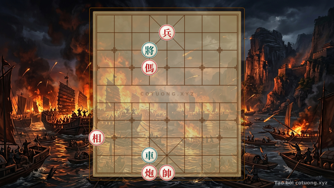 Thế cờ: Xiangqi: Red's Rook Sacrifice, Black Must Accept the Loss — Cờ Tướng Online
