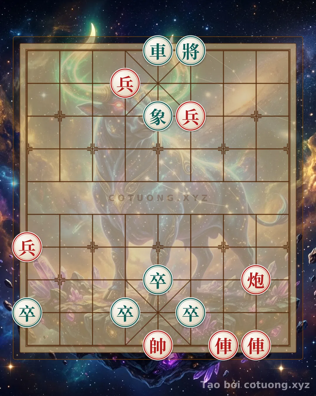 Thế cờ: 'The Unique Formation' - Breaking the Black General with the Black Rook on File 5, A Win in Just Three Moves — Cờ Tướng Online