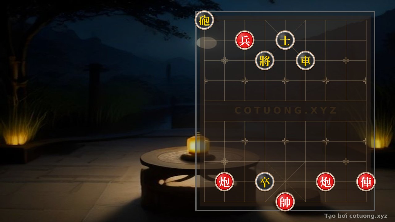 Thế cờ: Red Cannon Shoots Straight at Black General: Brutal Tactics on File 4 — Cờ Tướng Online