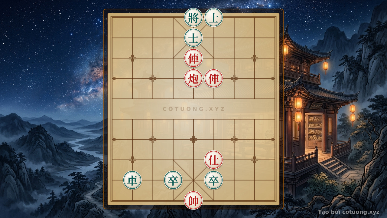 Thế cờ: Position Analysis: Red Chariot Threatens, Black Advisor Isolated - Basic Xiangqi Tactics — Cờ Tướng Online