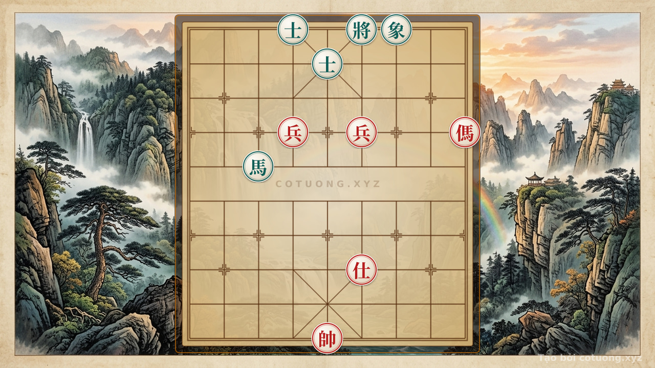 Thế cờ: Tướng Đỏ Bước Nước Thần: Phá Vòng Vây Sĩ Đen, Nhưng Làm Sao Tránh Bẫy 'Song Mã Giao Chân'? - Chiến Thuật Cờ Tướng 6/10 — Cờ Tướng Online