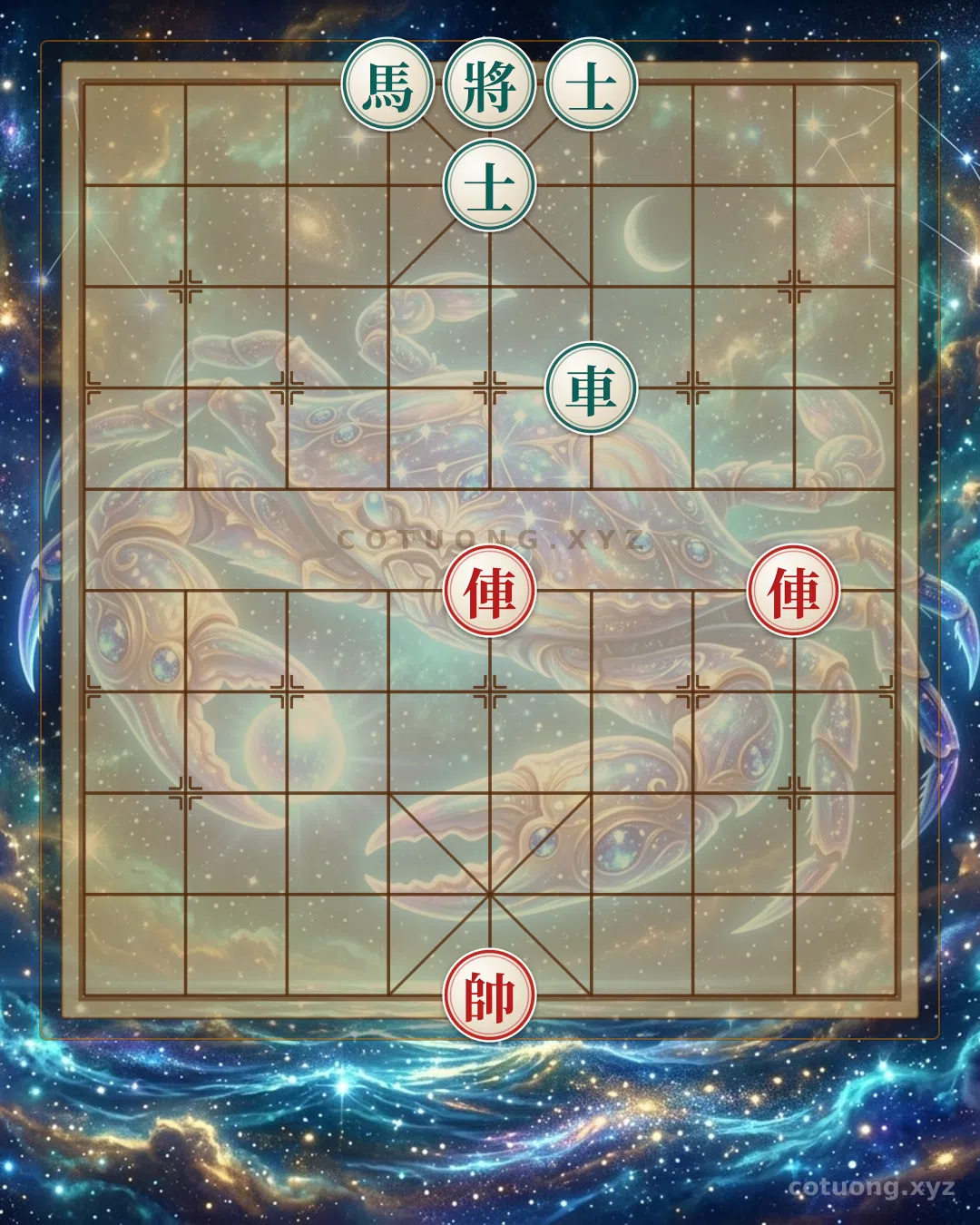 Thế cờ: Mysterious Chess Formation: Red Chariot's 'Double Horse Shooting Cannon' - A Devastating Offensive from Lane 5 — Cờ Tướng Online