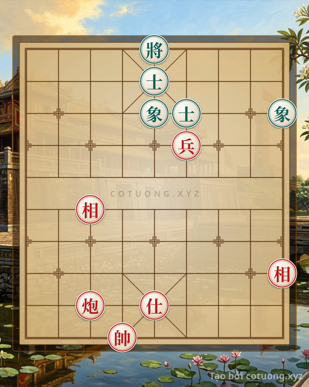 Challenge: Xiangqi: The 'Sát Pháp' Strategy of Red with Cannon and Elephants - Can you solve it?