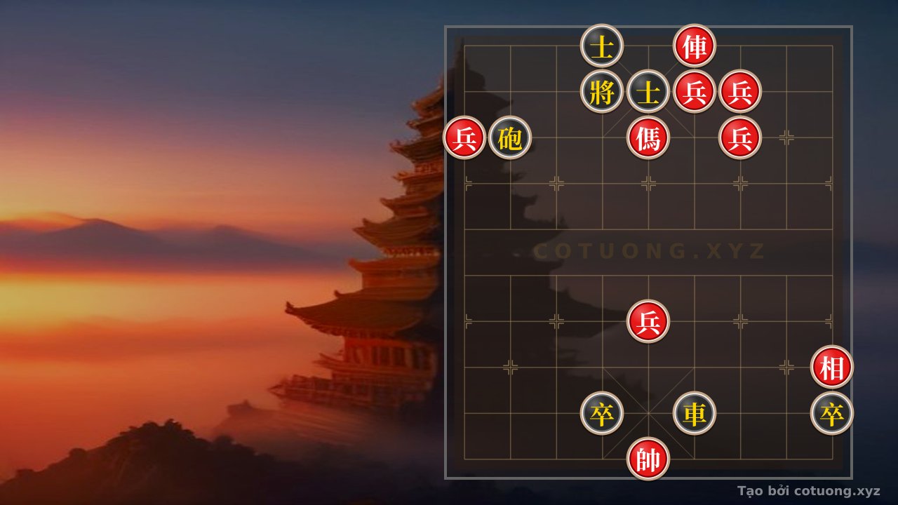 Thế cờ: Red General in Peril: Rook Exposed, Black Advisor Saves the Day in a Fierce Battle — Cờ Tướng Online