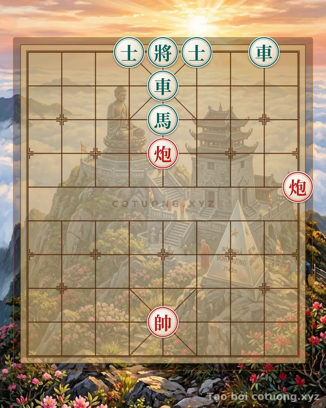 Thử Thách: Thế Cờ Tướng Đỏ: Song Mã Giao Chân, Pháo Trống Đánh Thẳng - Hướng Dẫn Chiến Thuật - Bạn có thể giải được?