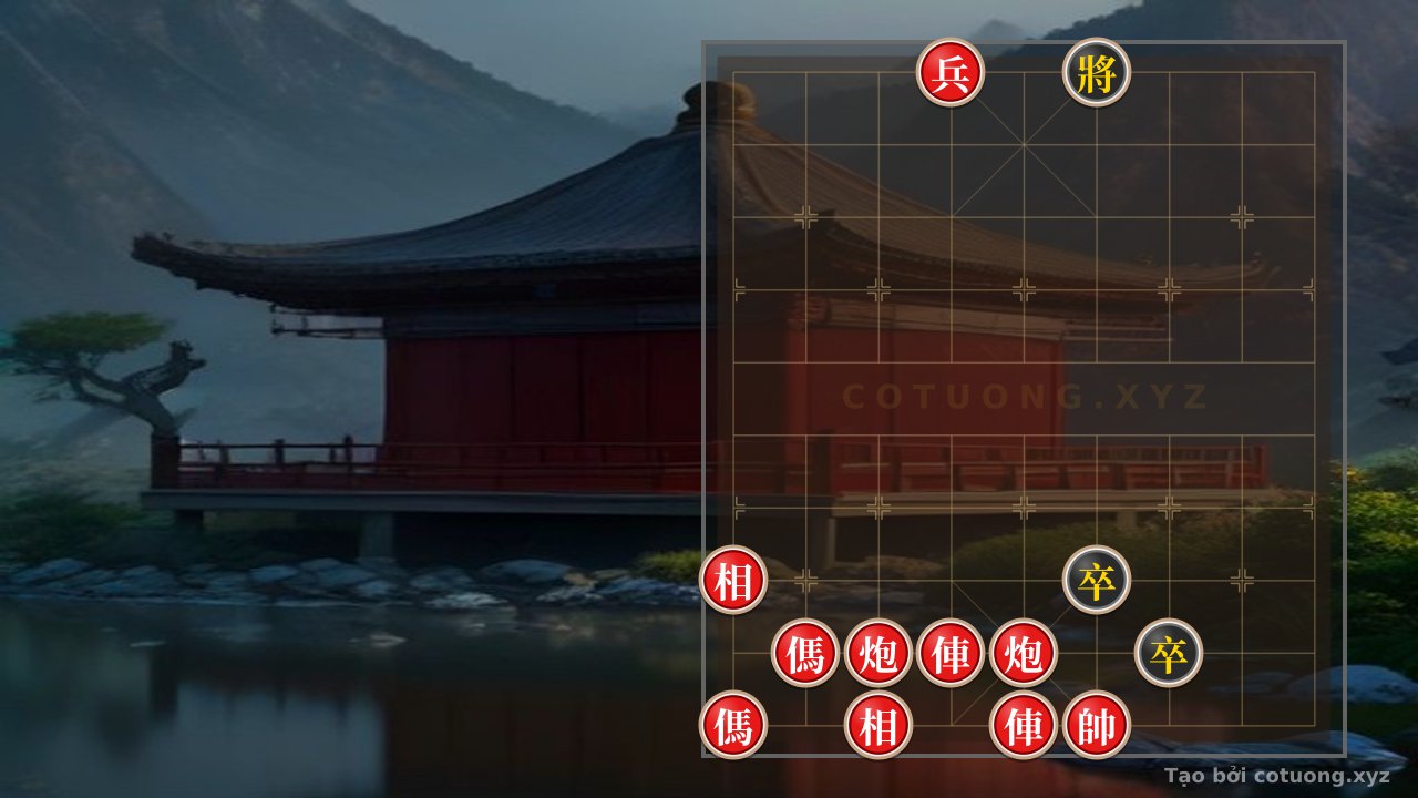 Thế cờ: Red Pawn on File 6, Rank 10: A Quiet Board Suddenly Explodes, Black Has Only Two Pawns But Crushes Everything — Cờ Tướng Online