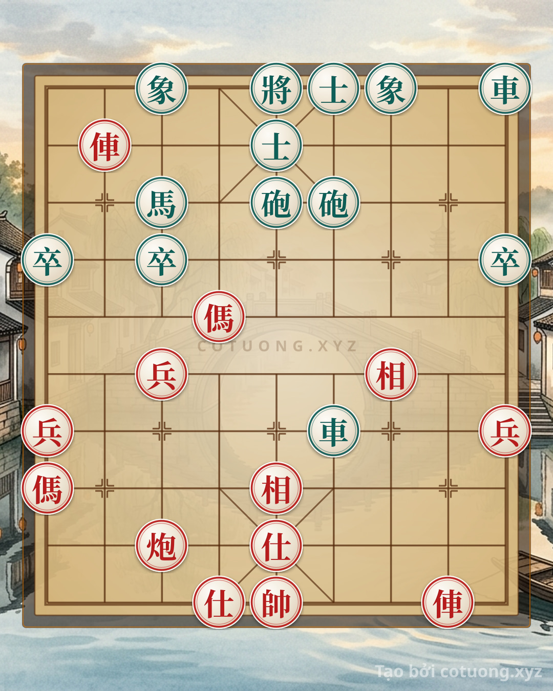 Challenge: Xiangqi Secret: The Sacrifice Move That Fools the Opponent in the Double Rook Cannon Endgame - Reverse the Board in Just 3 Moves - Can you solve it?