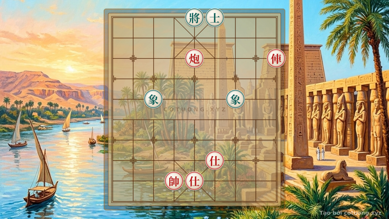 Thế cờ: Black Bishop's Secret: Rook Cannon Traps the Black General in 3 Moves — Cờ Tướng Online