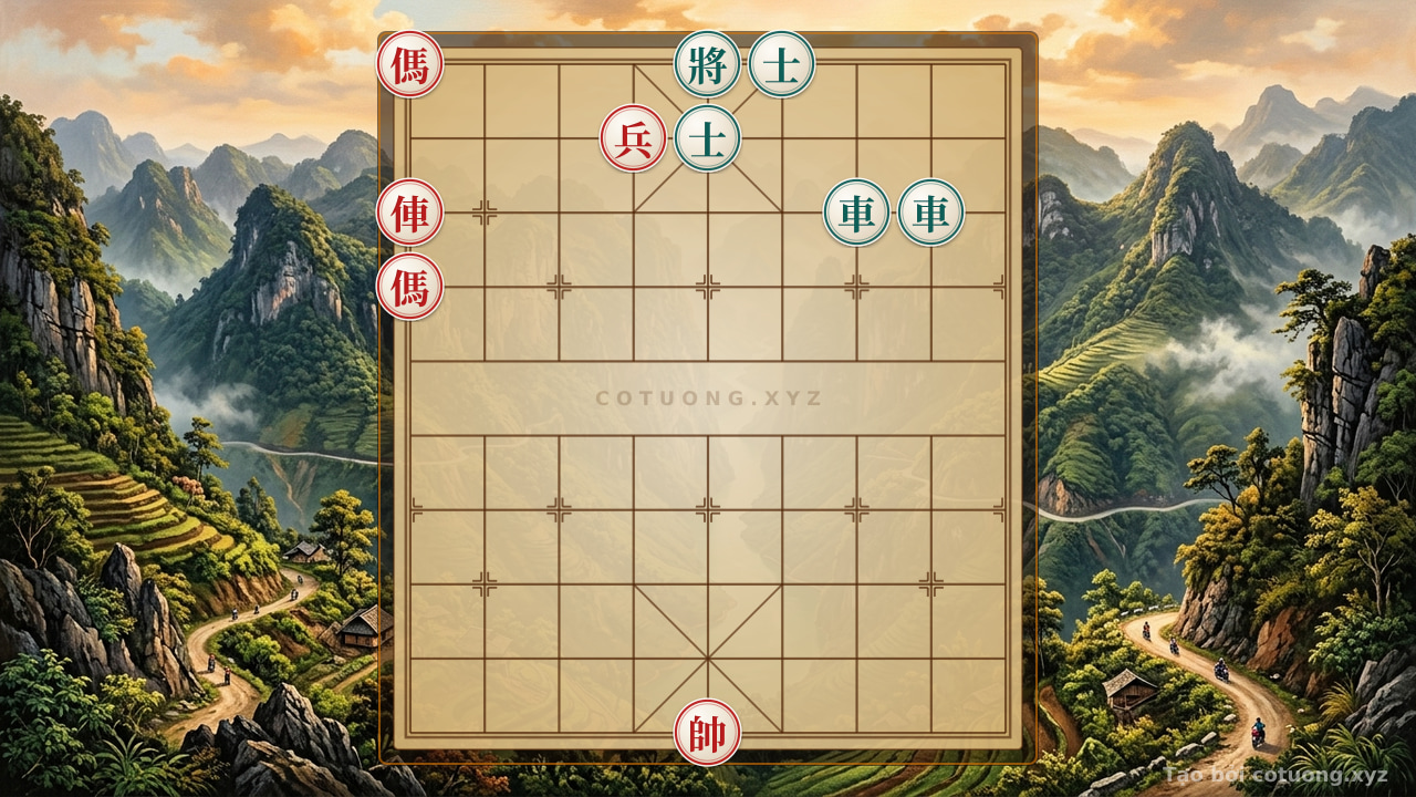 Thế cờ: Song Horse Attacking the General: High-Speed Sacrifice Tactics in Chinese Chess — Cờ Tướng Online