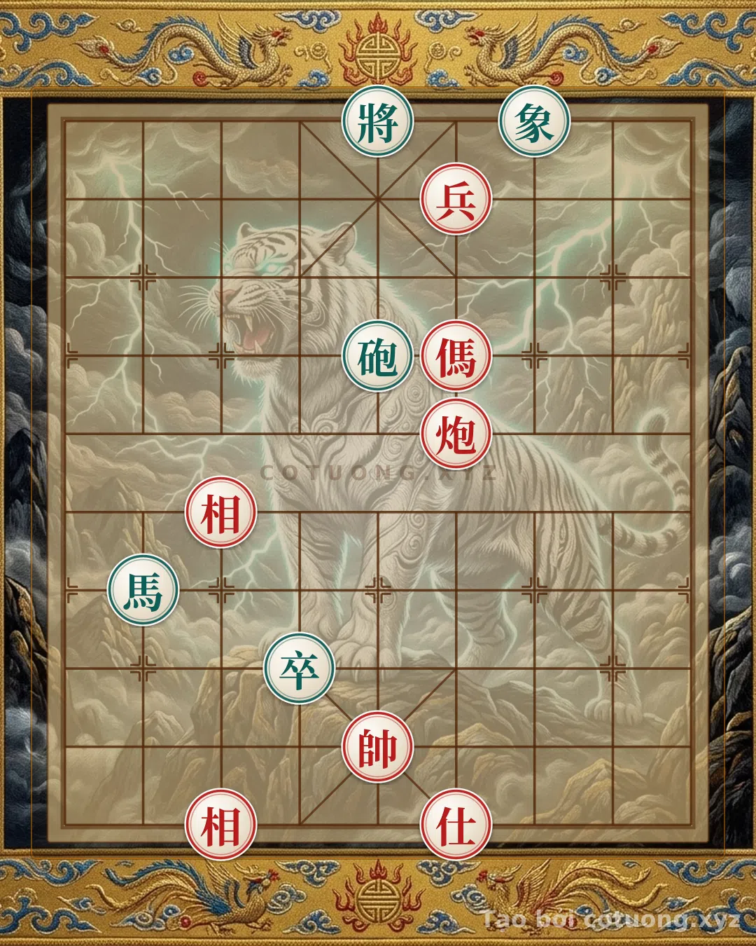 Thế cờ: The 'Black Horse Interlocking Legs' Formation - Ancient Dictionary Defense Tactics — Cờ Tướng Online